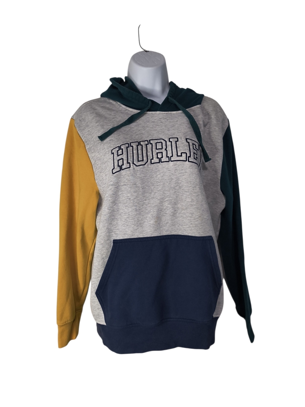 Hurley Colorblock Hoodie - Gray/Yellow/Navy/Green